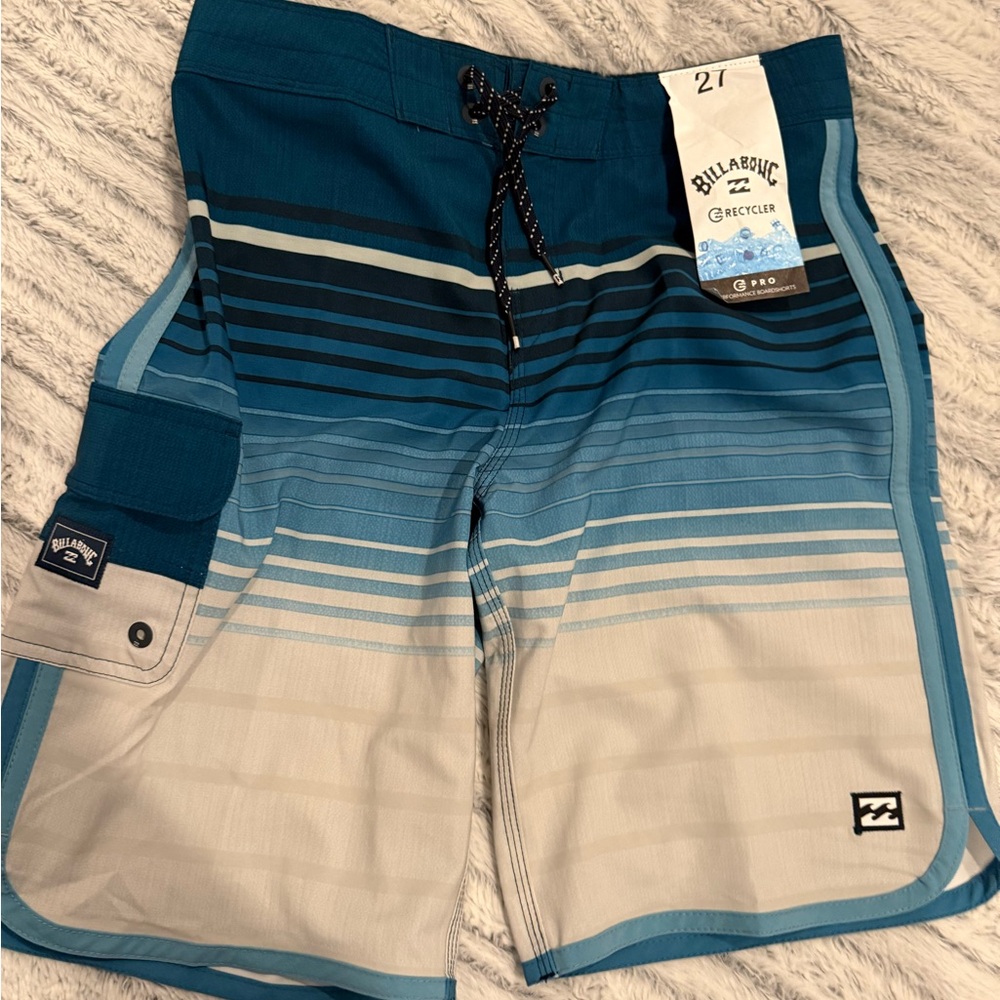 Billabong Blue Ombre Stripe Cargo Boardshorts